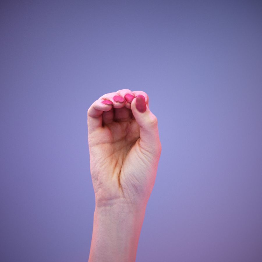 Sign Alphabet O 3D model_3