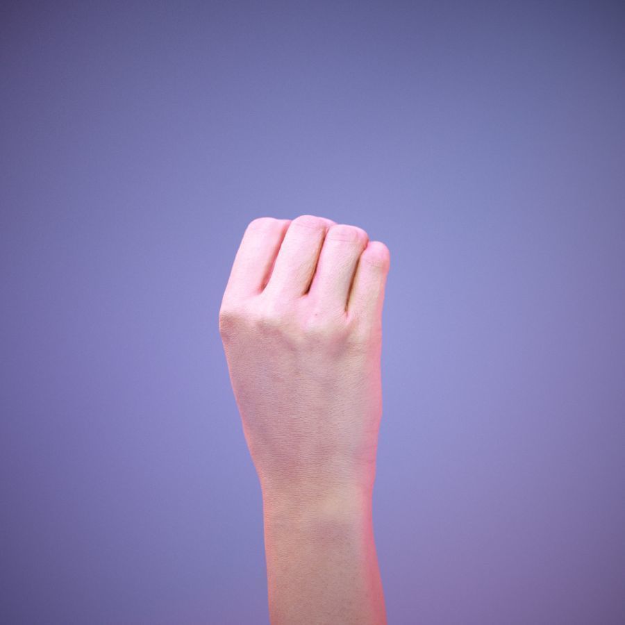 Sign Alphabet O 3D model_8