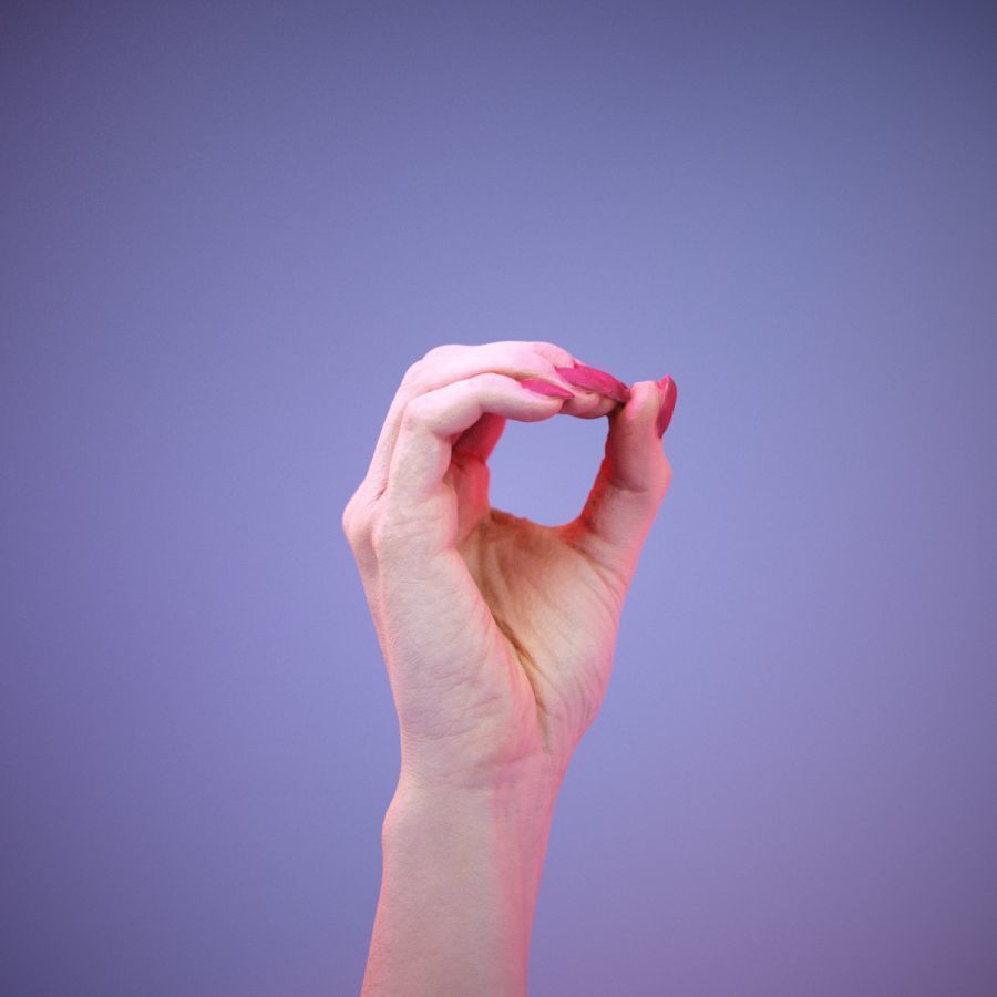 Sign Alphabet O 3D model_5