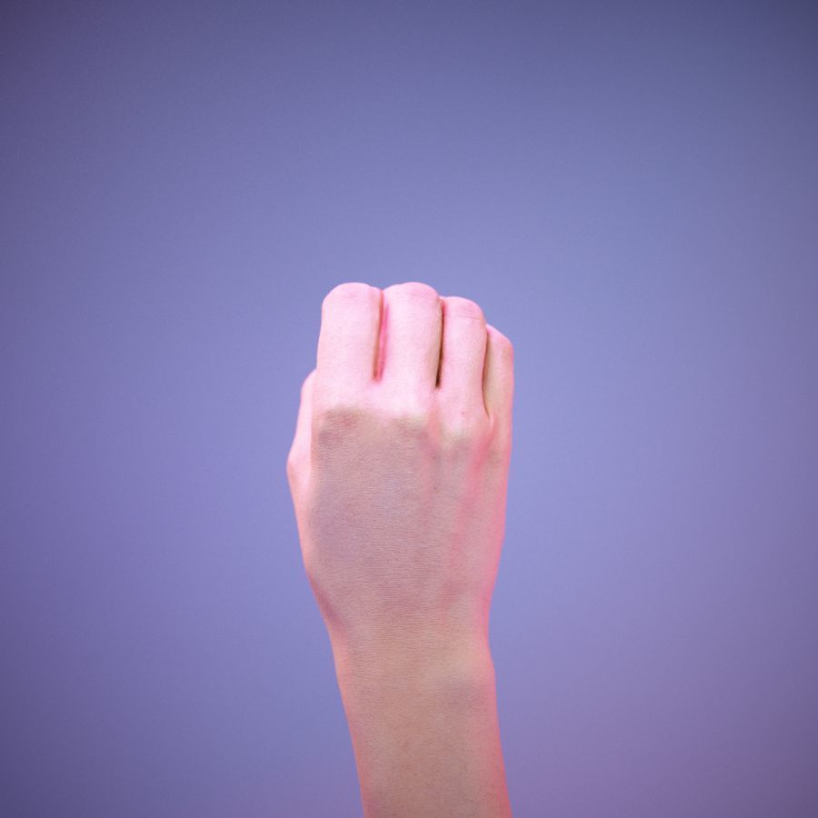 Sign Alphabet O 3D model_9