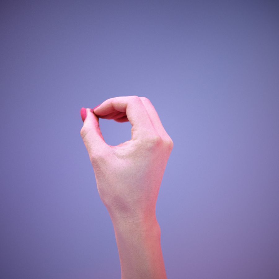 Sign Alphabet O 3D model_11