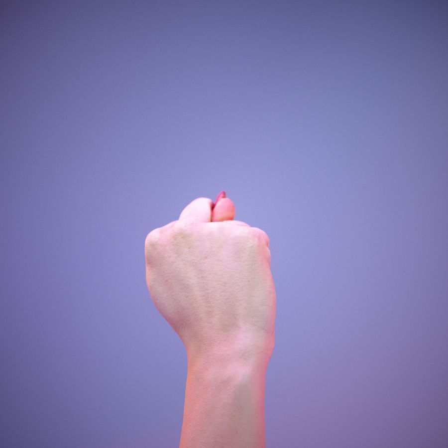 Sign Alphabet N 3D model_5