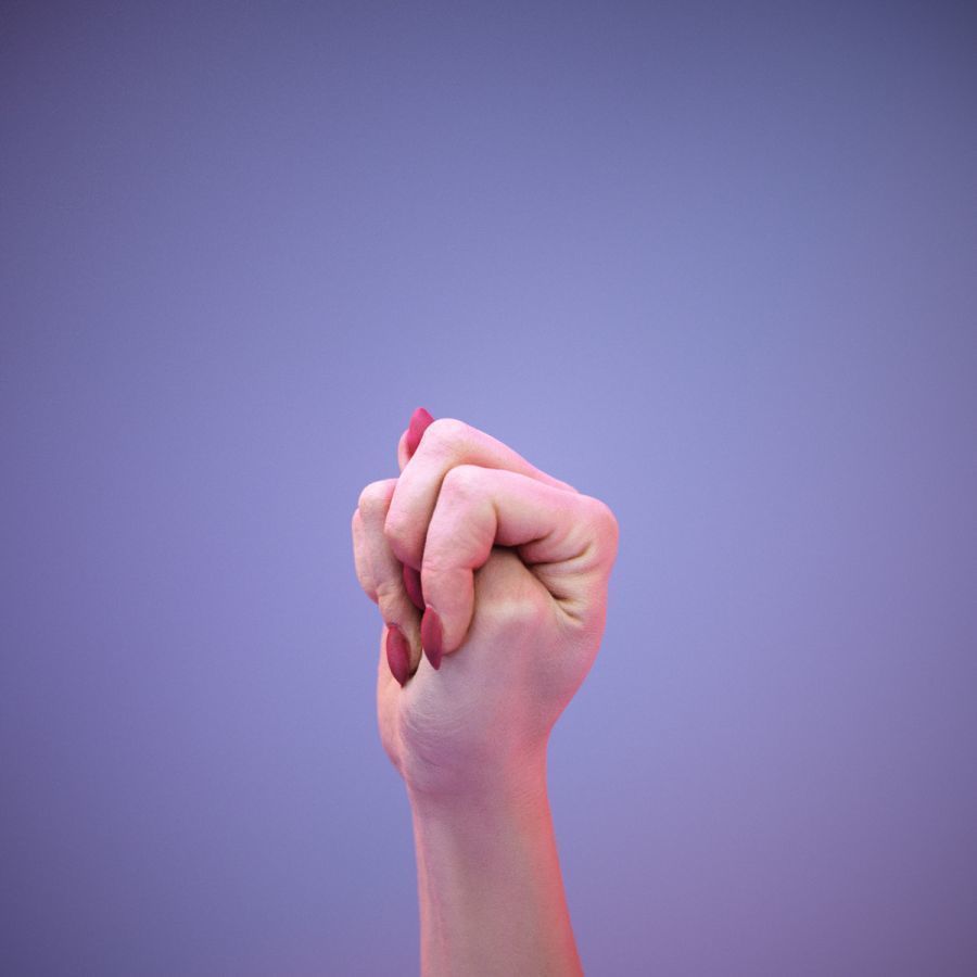 Sign Alphabet N 3D model_10