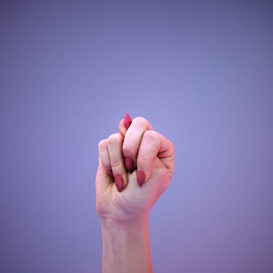 Sign Alphabet N 3D model_11