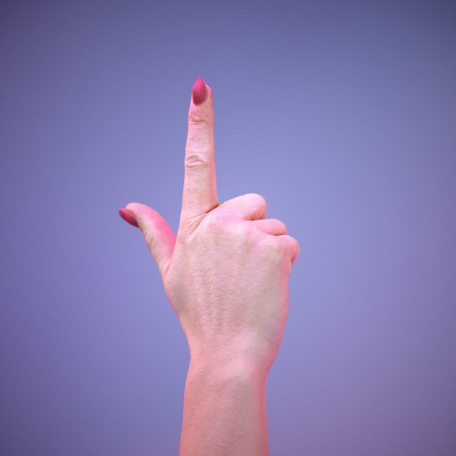 Sign Alphabet L 3D model_5