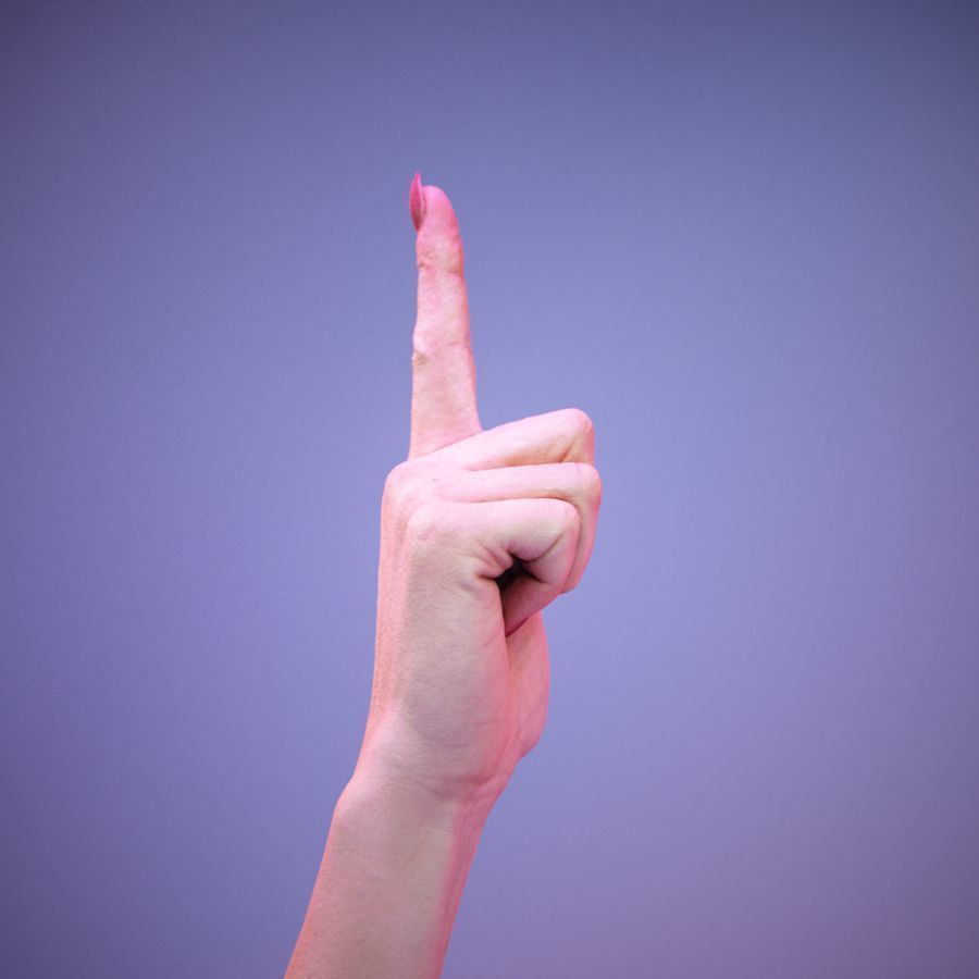 Sign Alphabet L 3D model_3