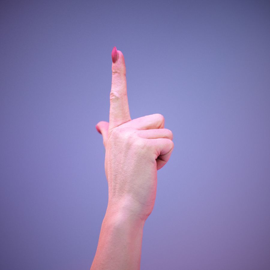 Sign Alphabet L 3D model_4