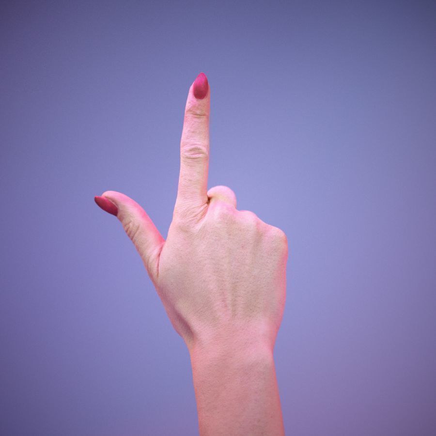 Sign Alphabet L 3D model_6