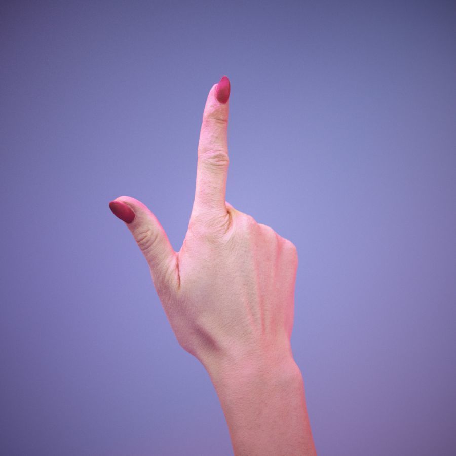 Sign Alphabet L 3D model_7