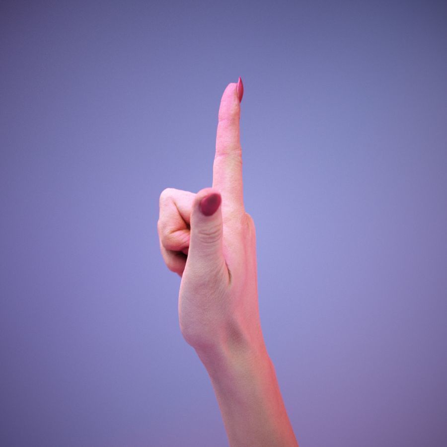 Sign Alphabet L 3D model_9