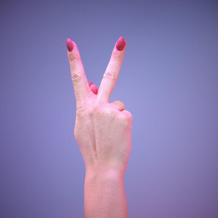 Sign Alphabet K 3D model_5