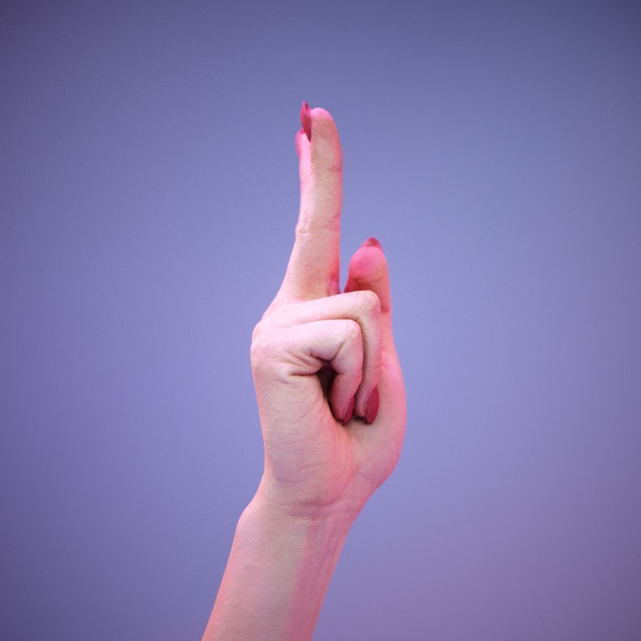 Sign Alphabet K 3D model_2