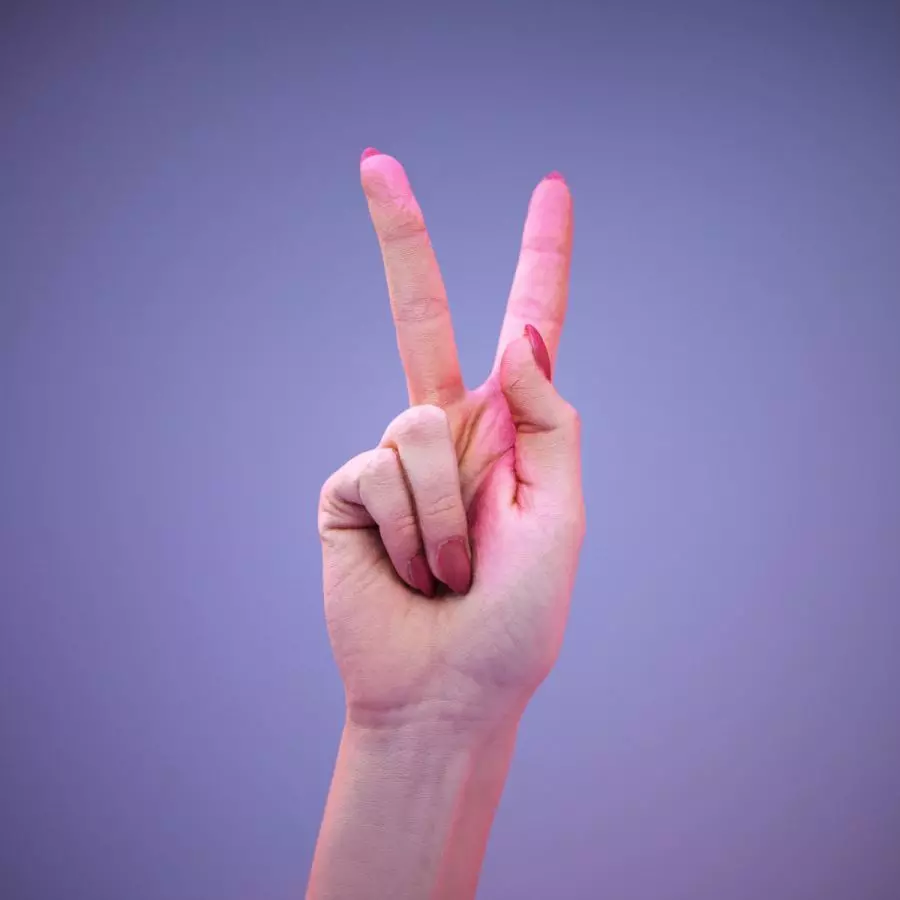 Sign Alphabet K 3D model_0