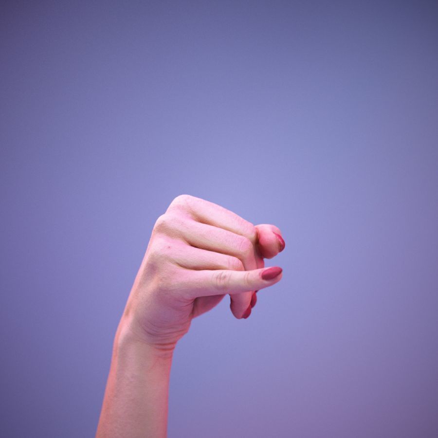 Sign Alphabet J 3D model_4