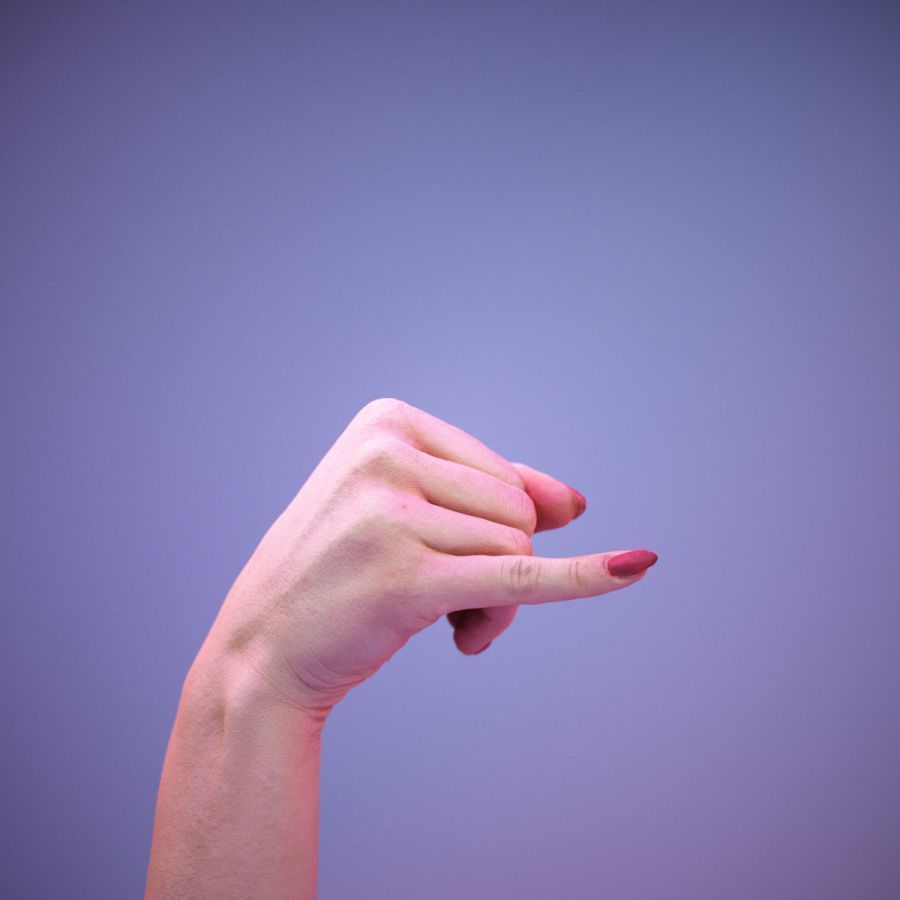 Sign Alphabet J 3D model_5