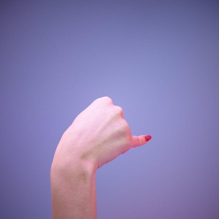 Sign Alphabet J 3D model_7