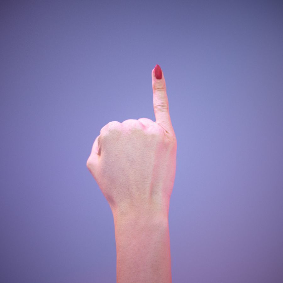 Sign Alphabet I 3D model_6