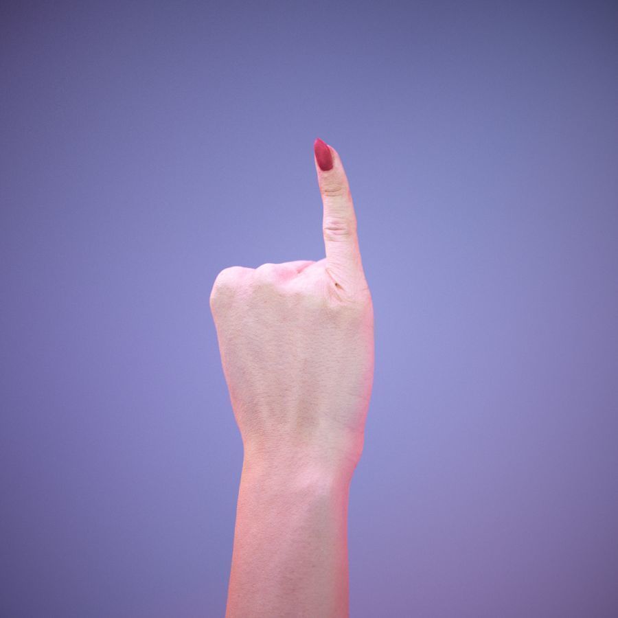 Sign Alphabet I 3D model_5