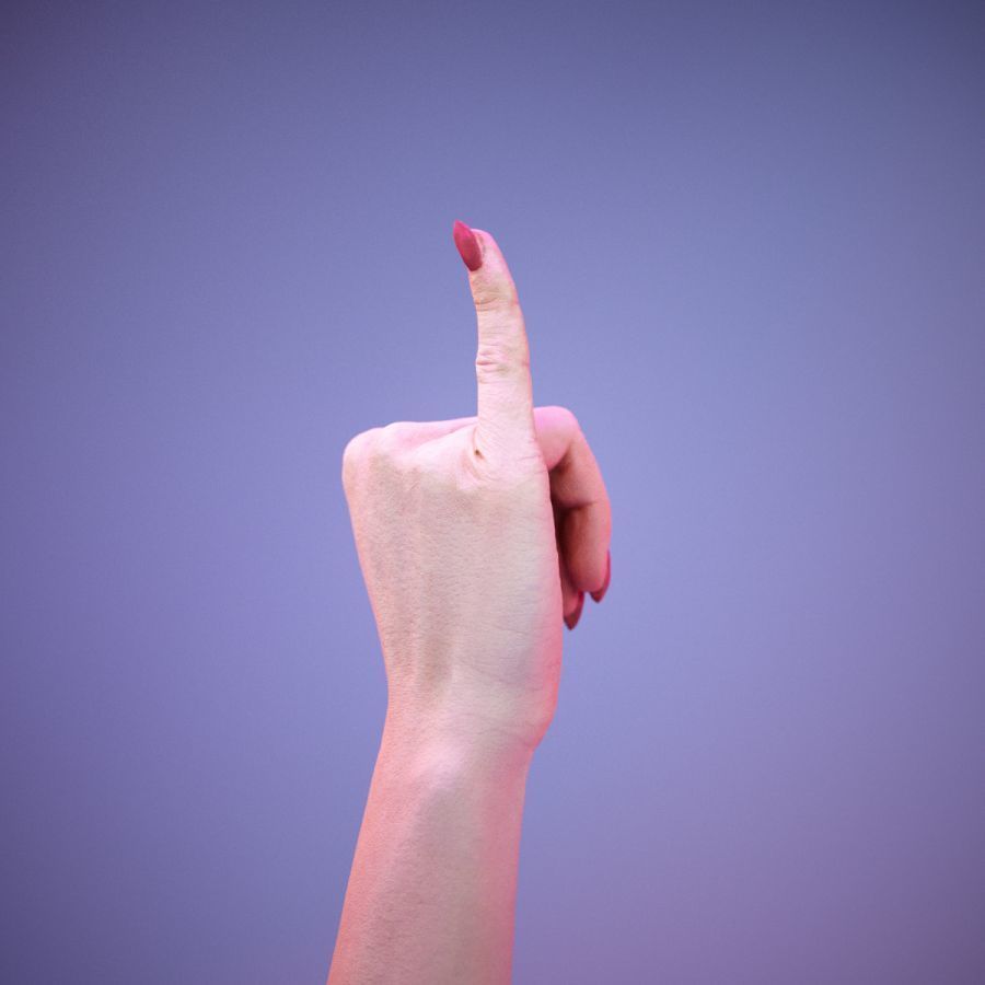 Sign Alphabet I 3D model_4