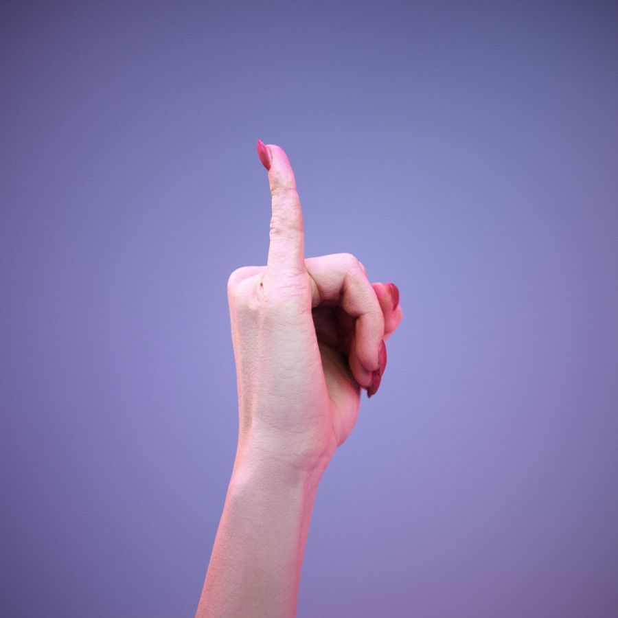 Sign Alphabet I 3D model_3