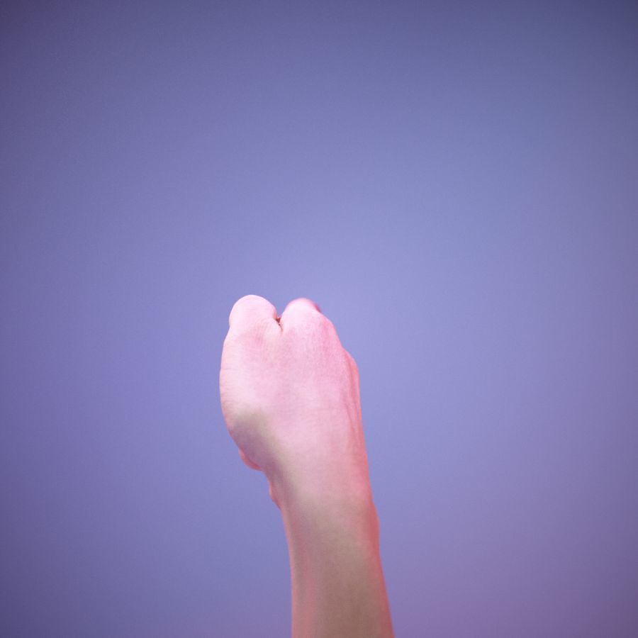 Sign Alphabet H 3D model_9