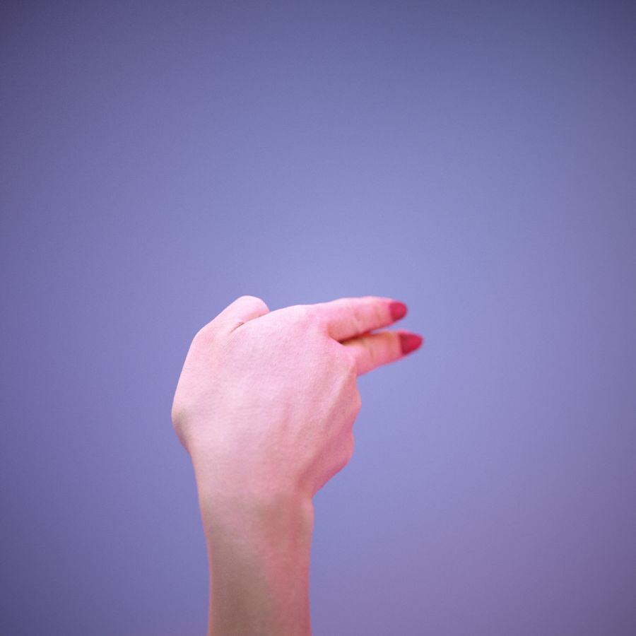 Sign Alphabet H 3D model_8