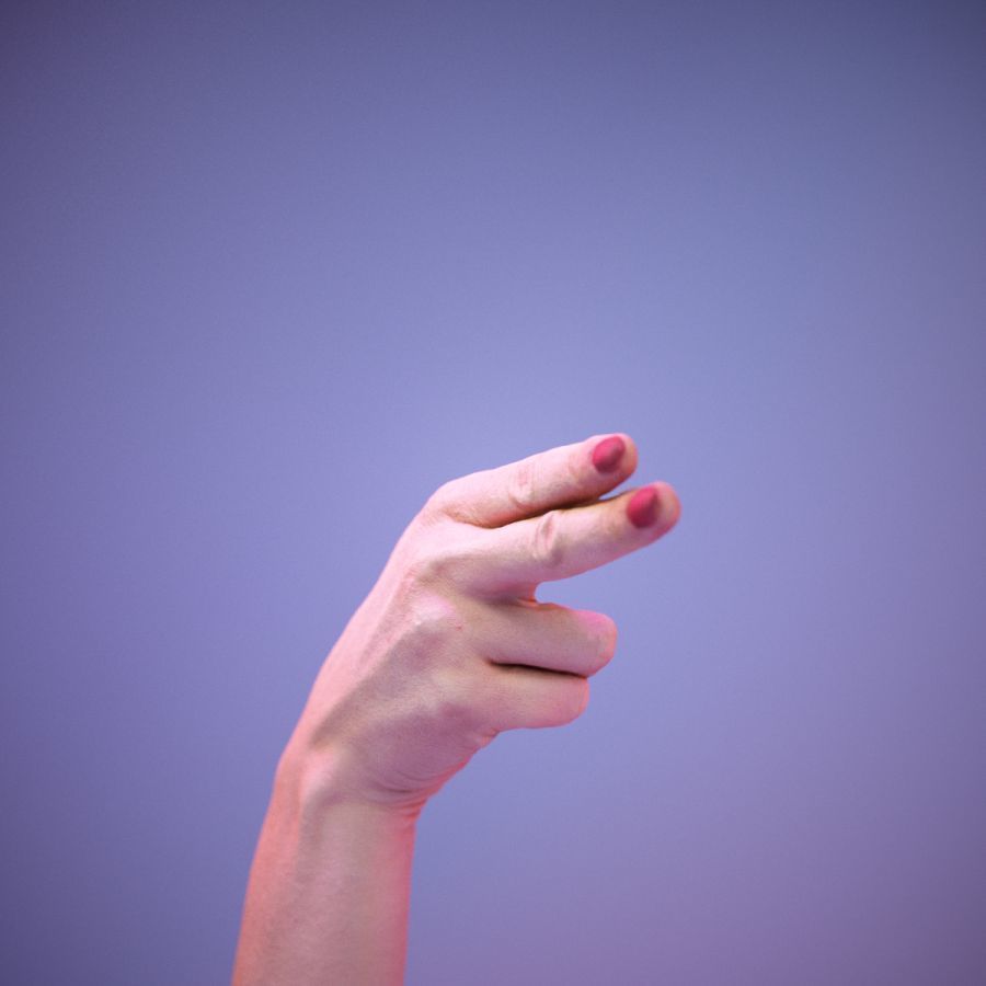 Sign Alphabet H 3D model_4