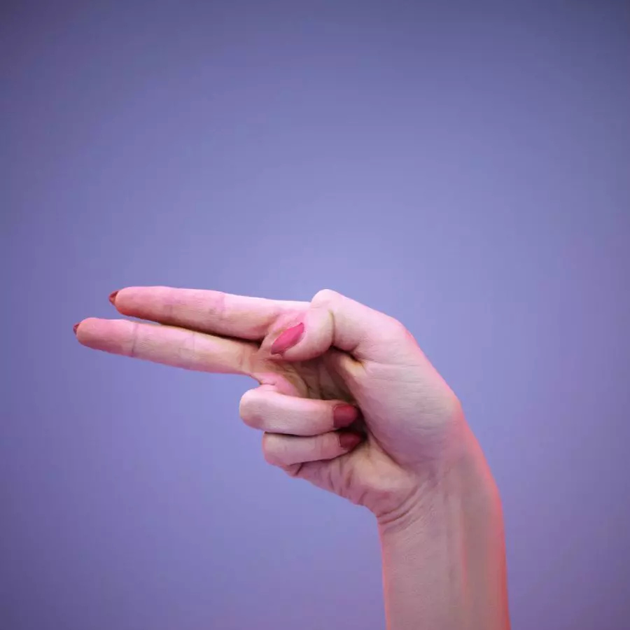 Sign Alphabet H 3D model_0