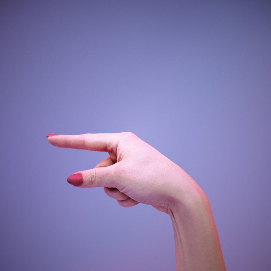 Sign Alphabet G 3D model_11