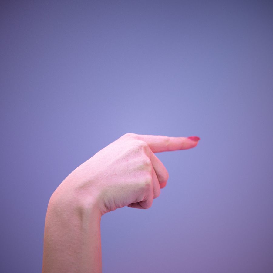 Sign Alphabet G 3D model_7