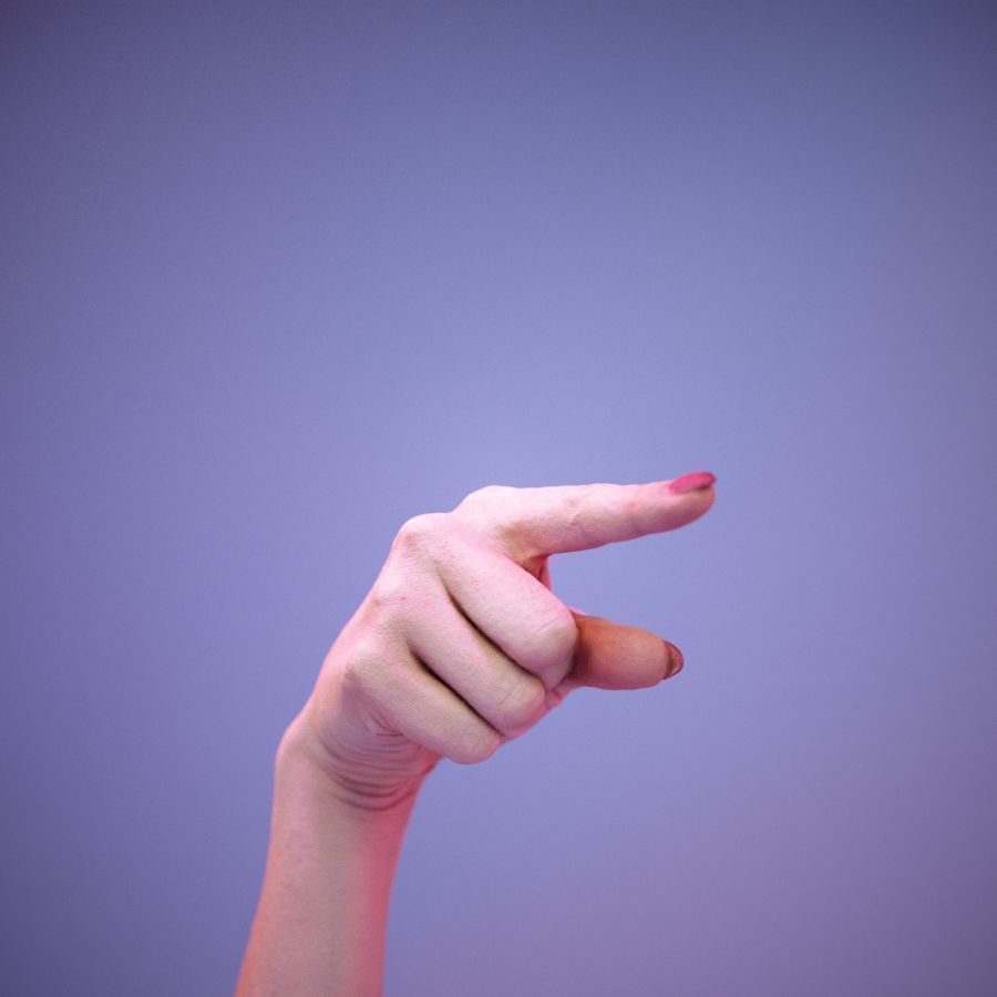 Sign Alphabet G 3D model_4