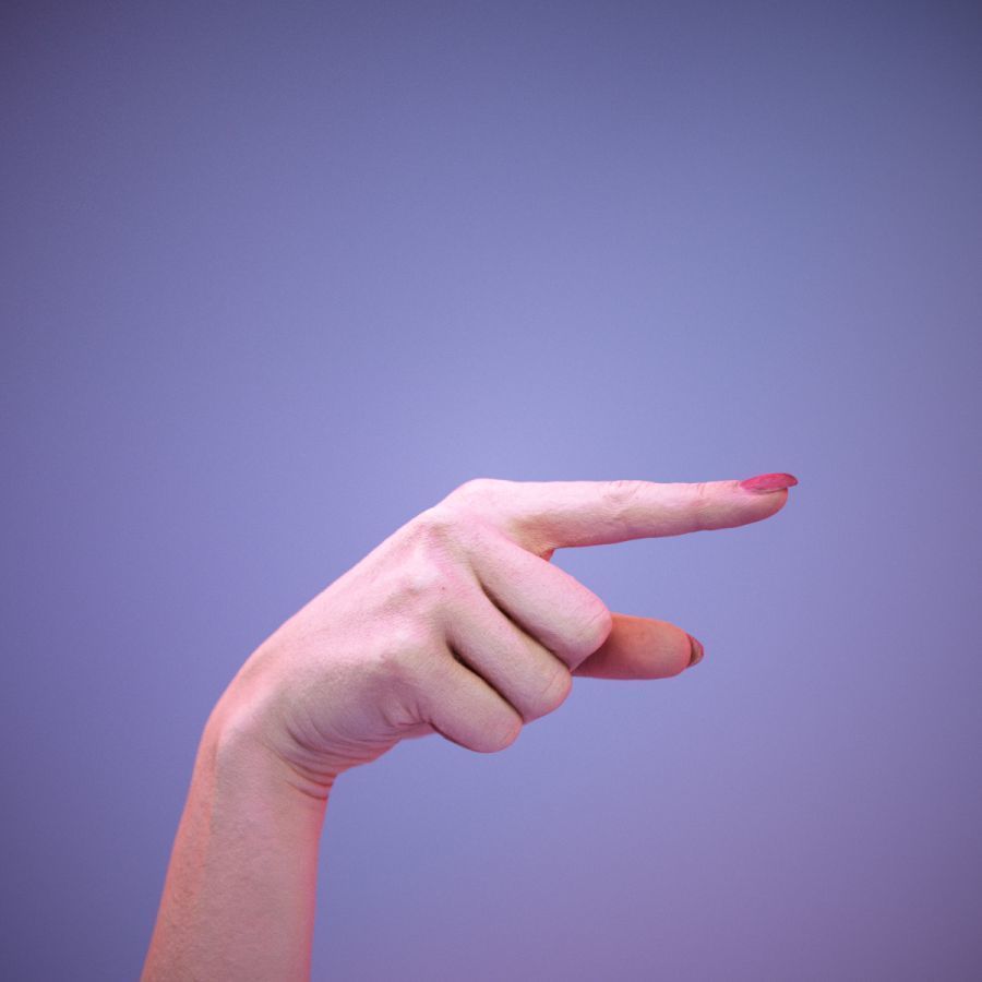 Sign Alphabet G 3D model_5