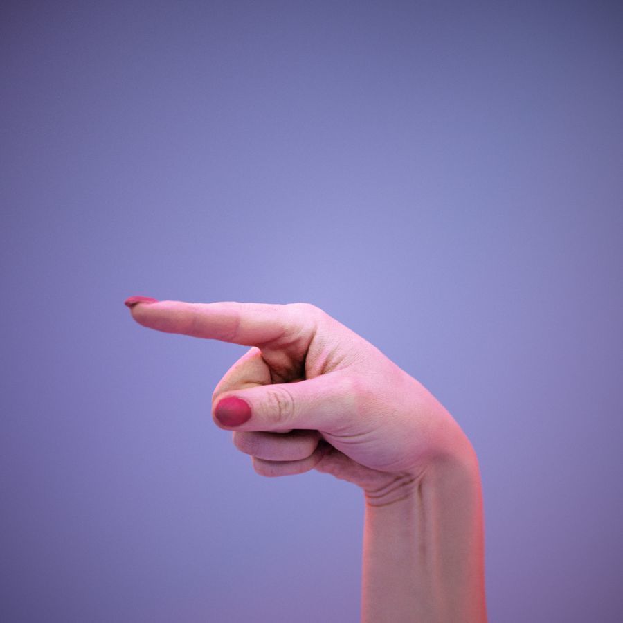 Sign Alphabet G 3D model_1