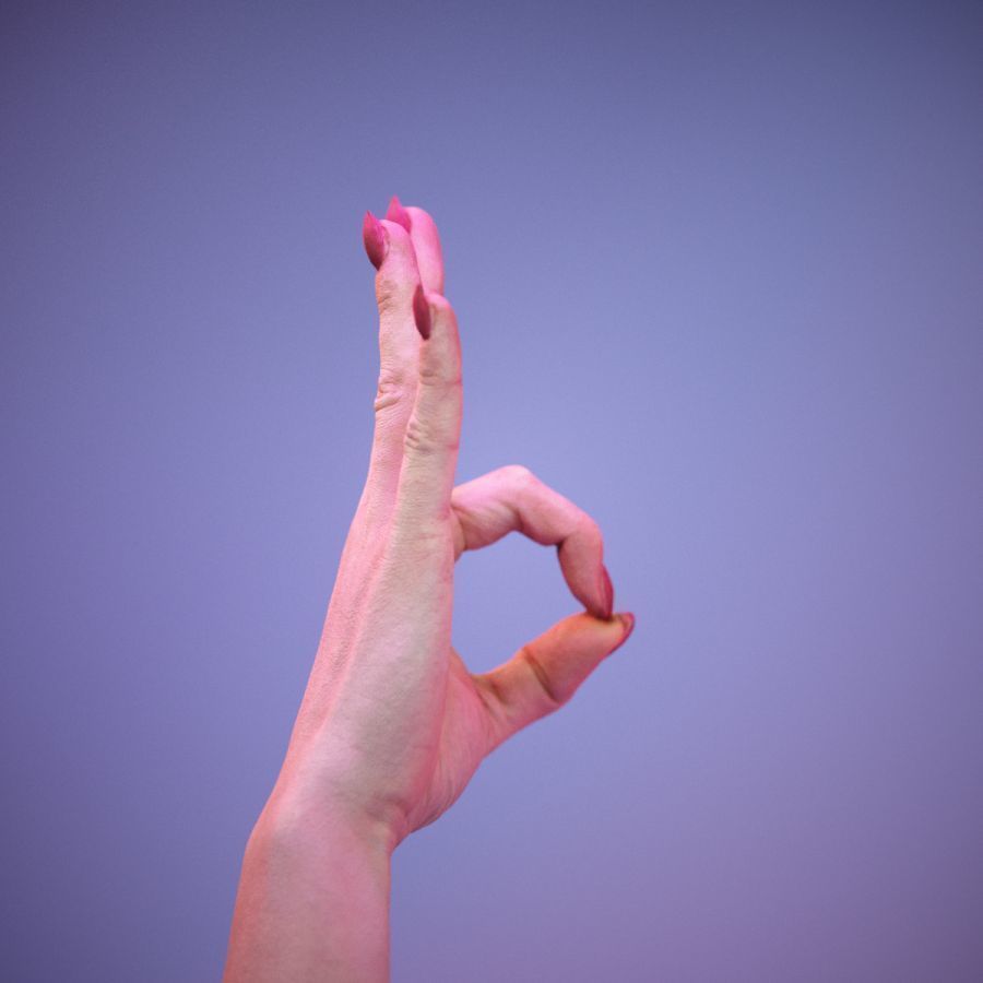 Sign Alphabet F 3D model_3