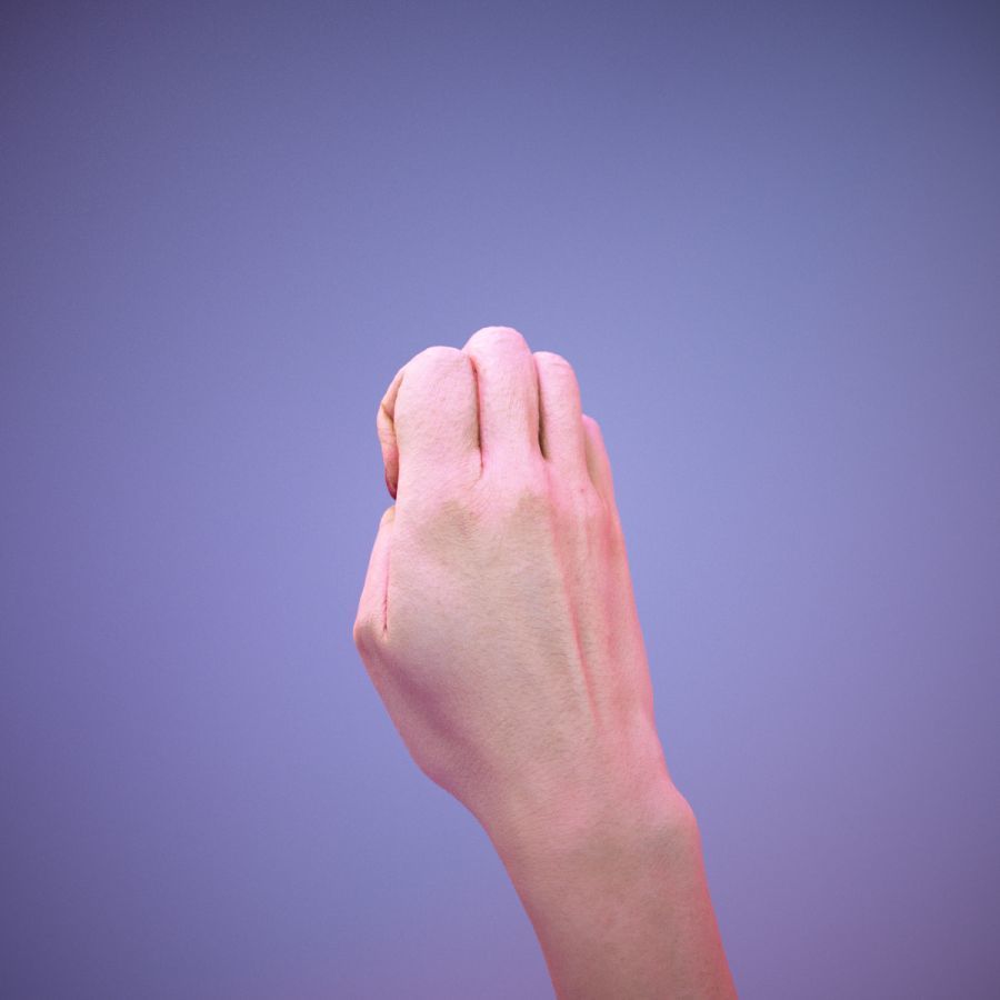 Sign Alphabet E 3D model_7