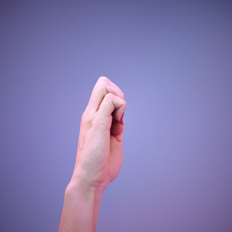 Sign Alphabet E 3D model_3