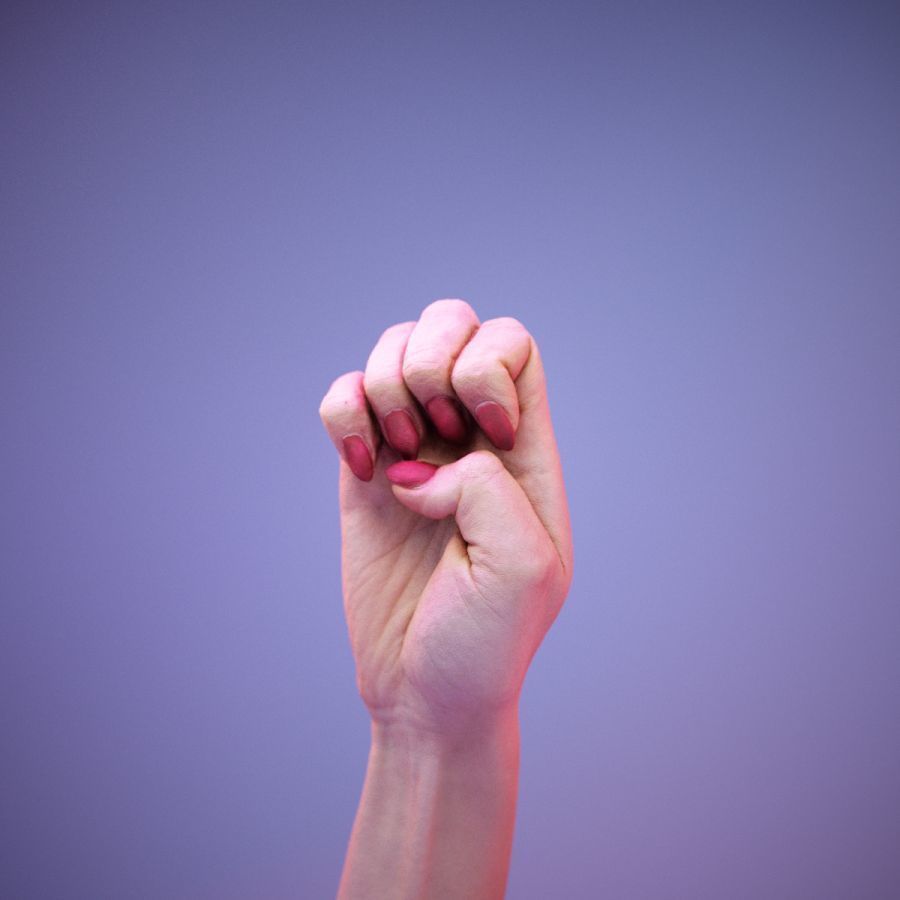 Sign Alphabet E 3D model_11