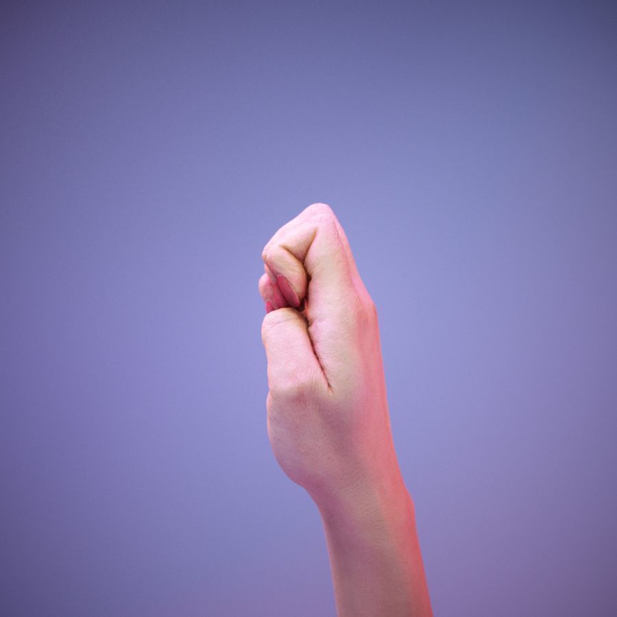 Sign Alphabet E 3D model_9