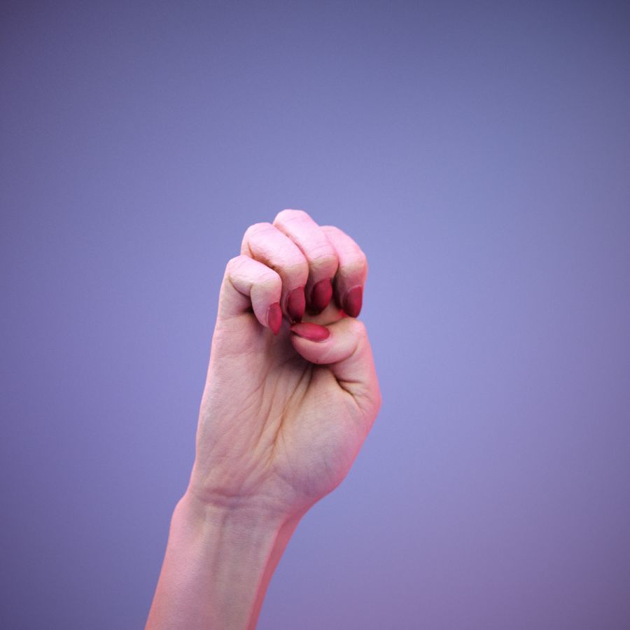 Sign Alphabet E 3D model_1