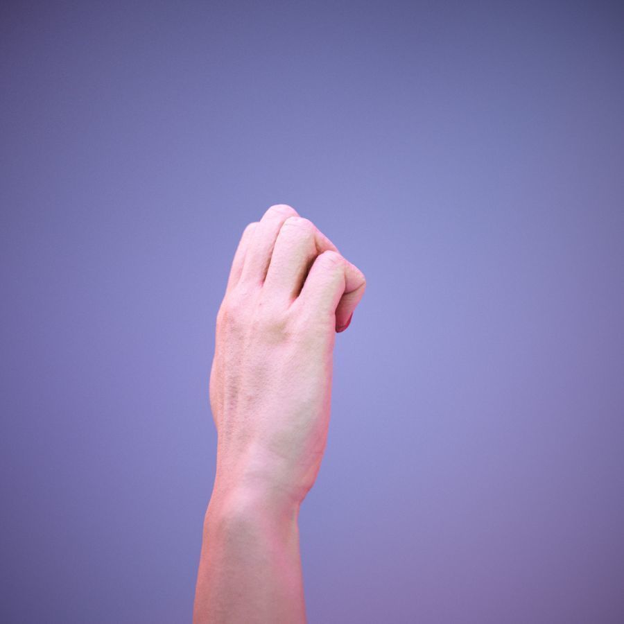 Sign Alphabet E 3D model_4