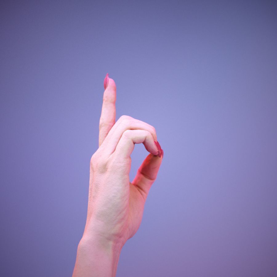 Sign Alphabet D 3D model_3