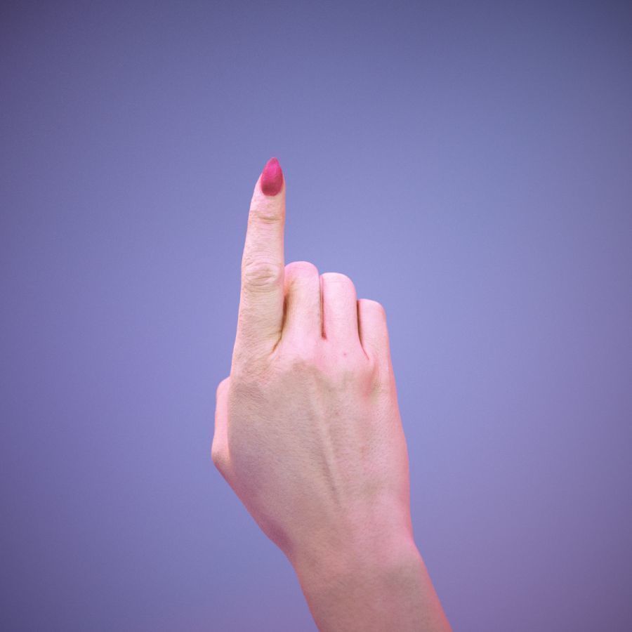 Sign Alphabet D 3D model_6