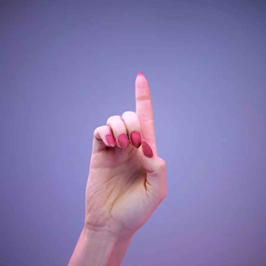 Sign Alphabet D 3D model_0