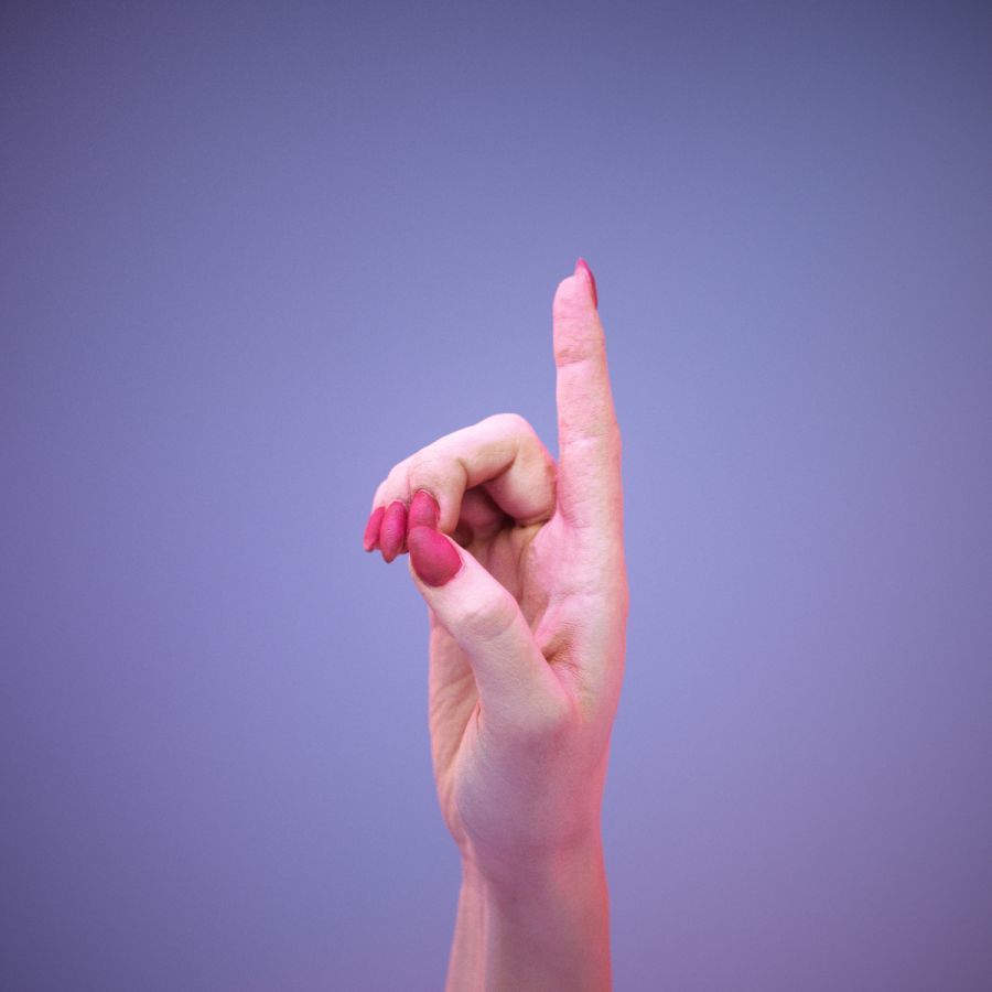 Sign Alphabet D 3D model_10