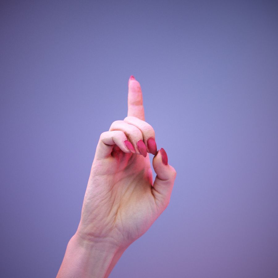 Sign Alphabet D 3D model_1