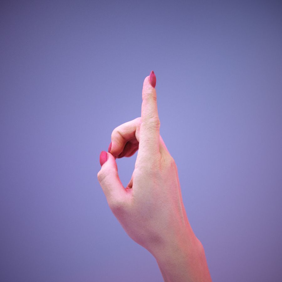 Sign Alphabet D 3D model_8