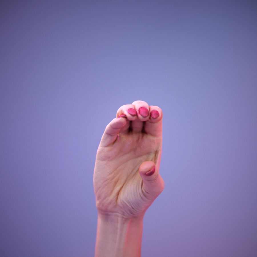 Sign Alphabet C 3D model_3