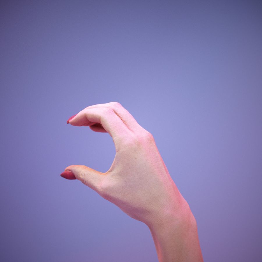 Sign Alphabet C 3D model_11