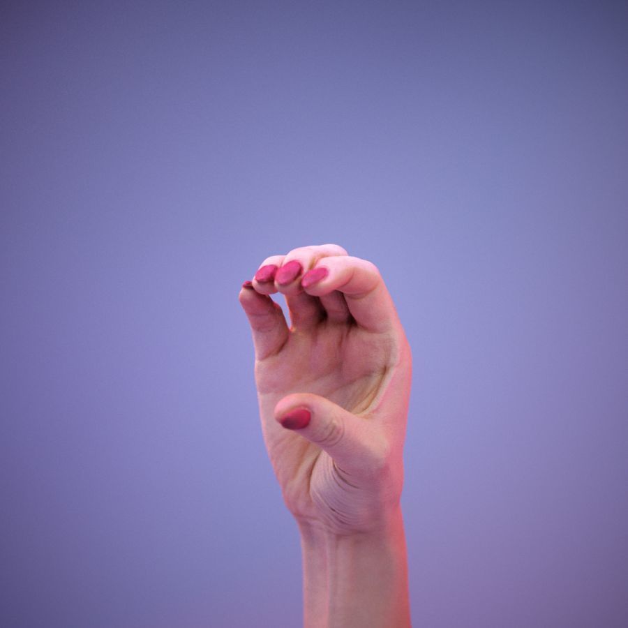 Sign Alphabet C 3D model_2