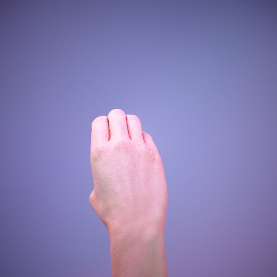 Sign Alphabet C 3D model_9